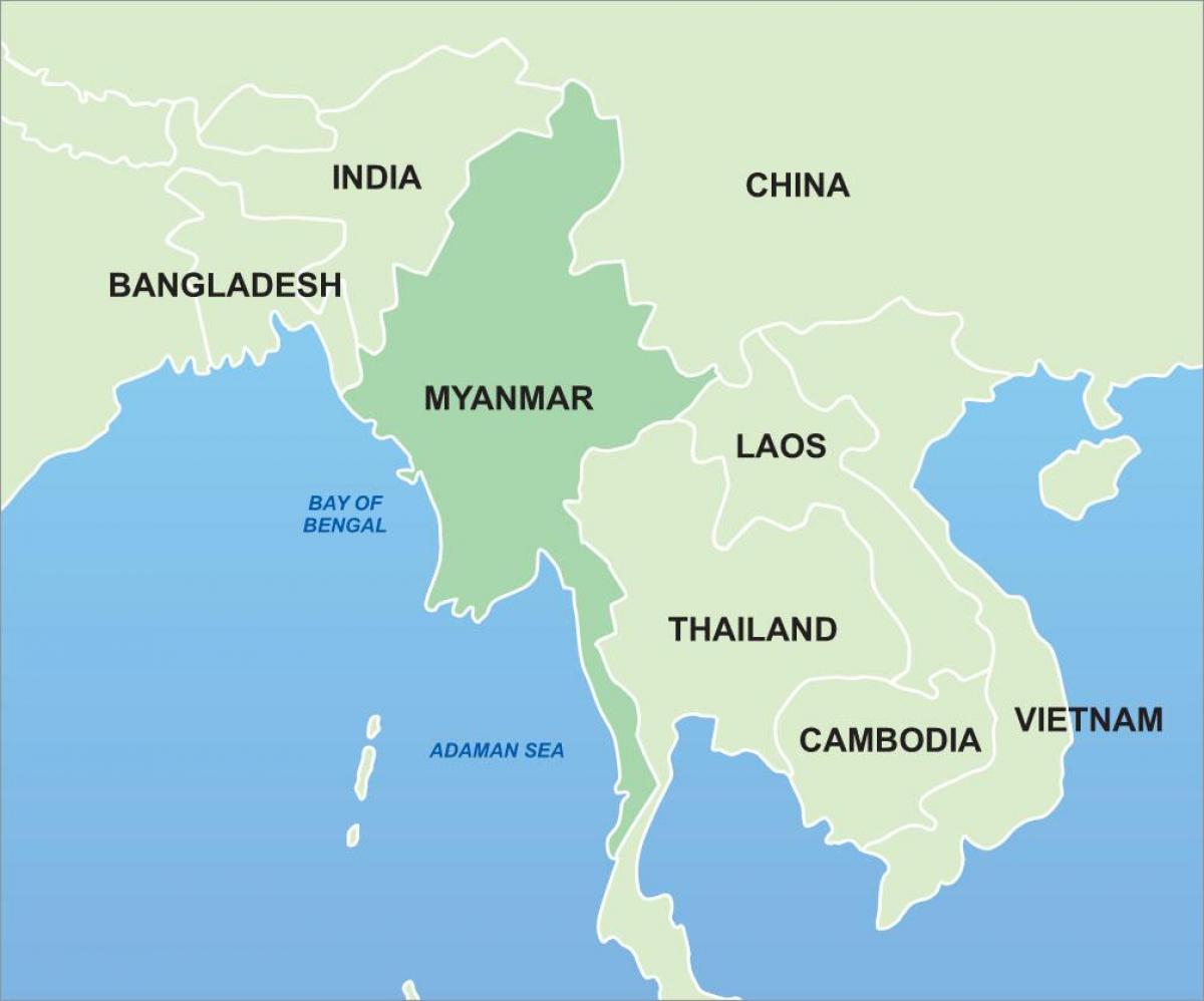 Burma á kort af asíu