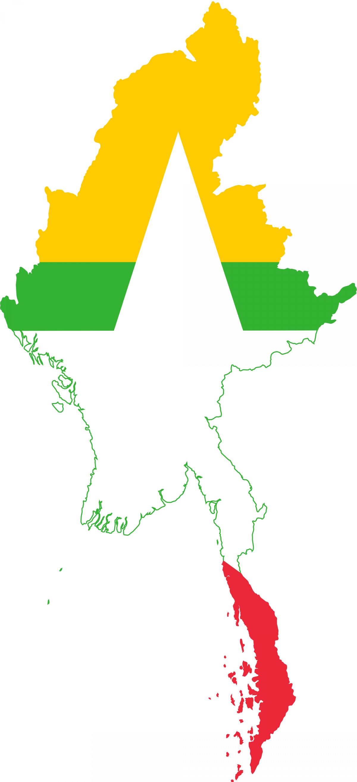 Kort af Búrma merki