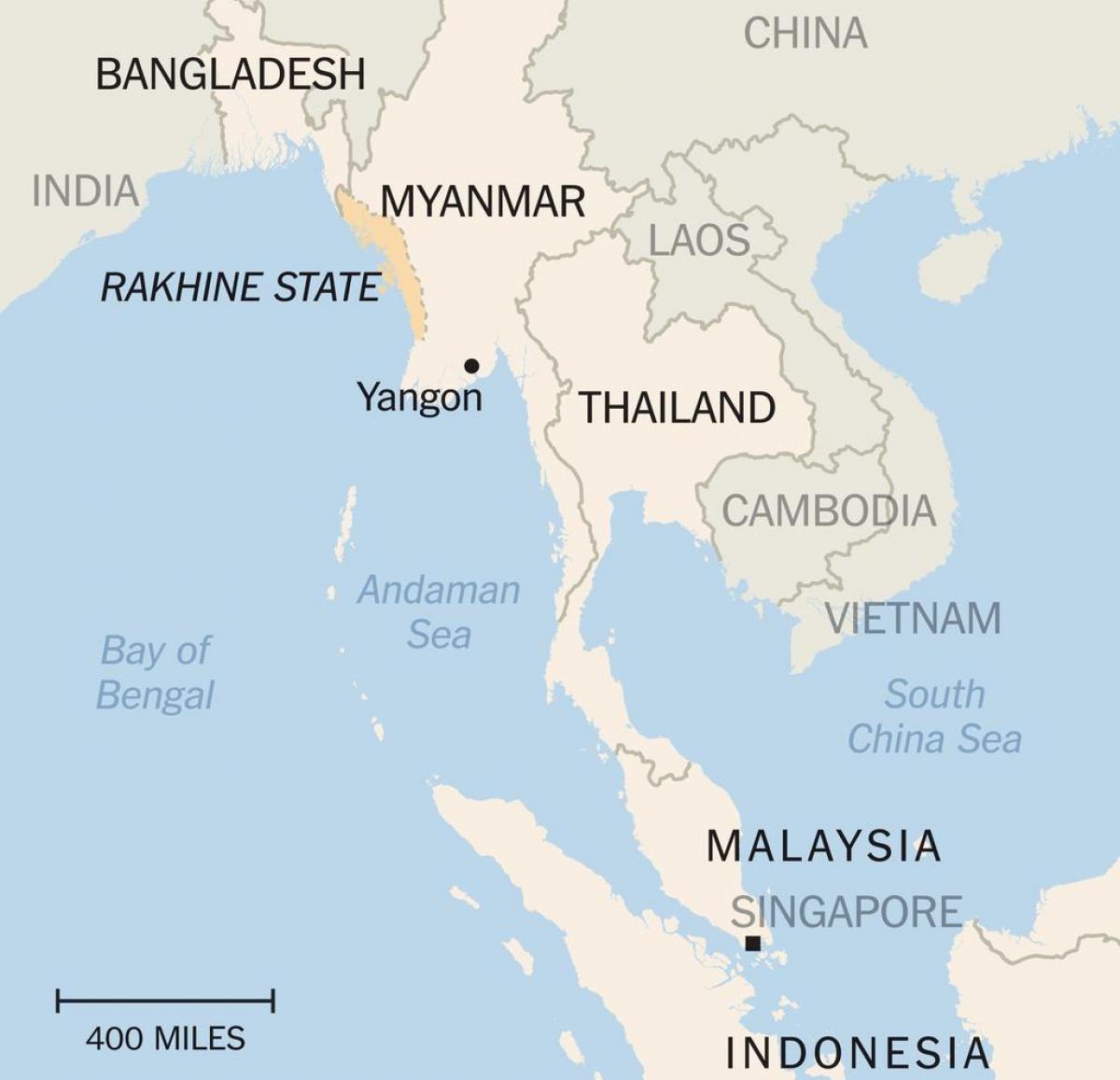 rakhine ríkisins Búrma kort