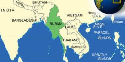 Burma eða Búrma kort